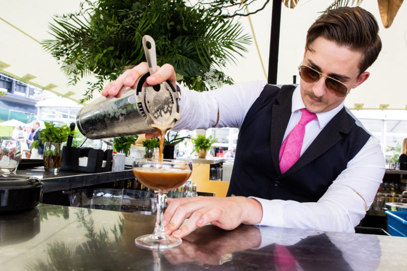 mixologist making a cocktail