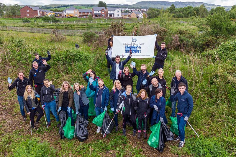 Litter picking at Chivas team building event