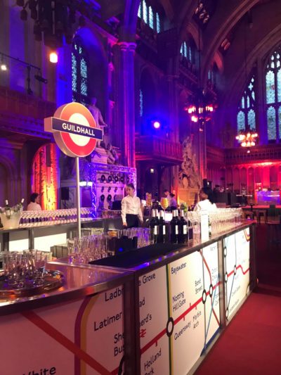 london underground themed bar at themed party